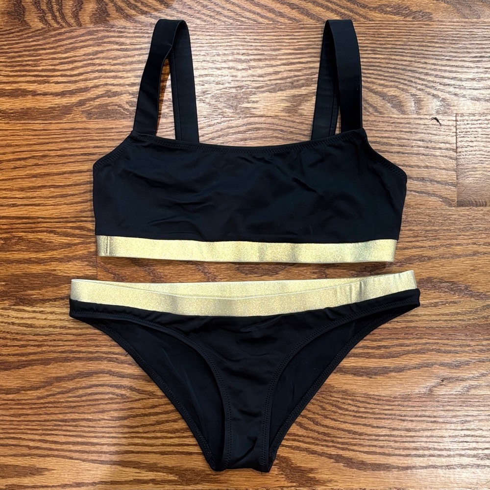 Black and Gold Bikini Set